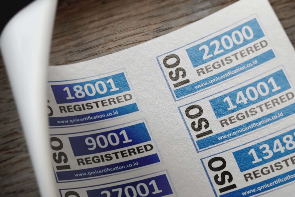 Certification marks used to verify suppliers